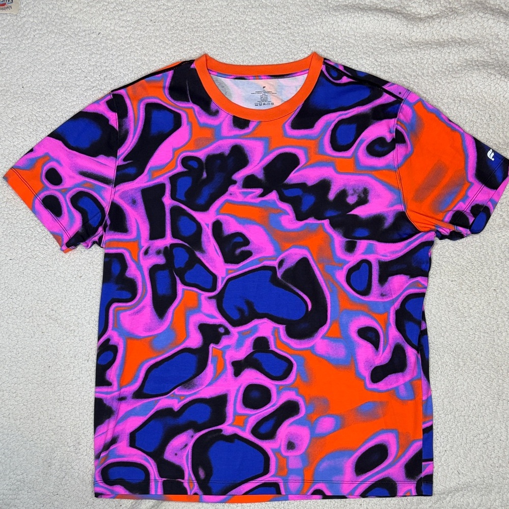 Fabletics Vibrant Abstract Psychedelic T-Shirt: S… - image 1